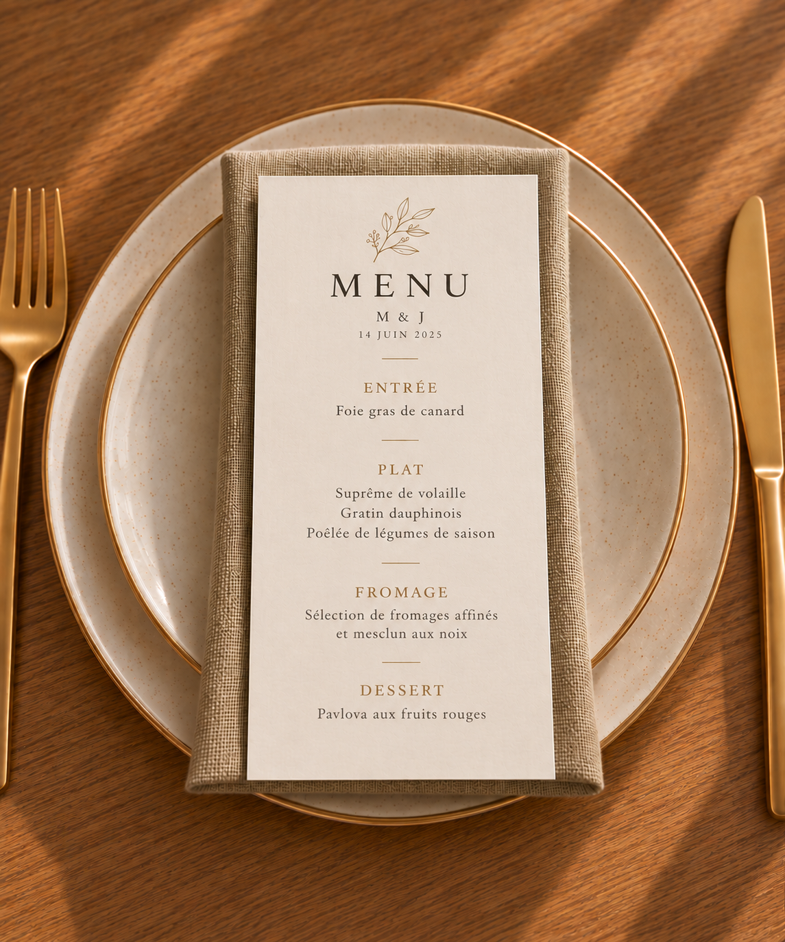 Menu individuel cartonné